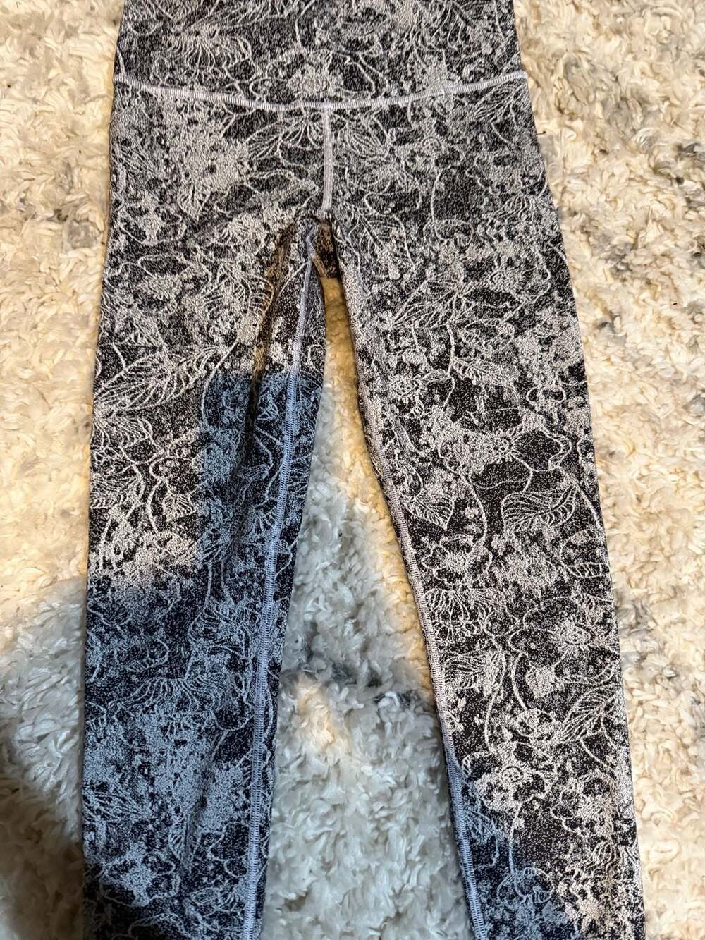 Athleta Elation Graffiti 7/8 Tight Leggings Black and White Floral Print - Picture 3 of 5